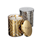 Scented Chevron-Design Candle, Gold