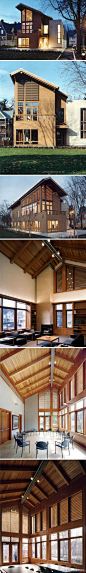 阳光住宅Zachs Hillel，位于康涅狄格州哈特福德，全木结构，美国建筑师莱尔斯文泽菲尔协会设计。