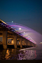 The Banpo Bridge Rainbow Fountain #seoul #travel #southkorea: 