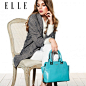 【新品】ELLE 2014新款沙糖羊皮真皮女包30589手提单肩包包