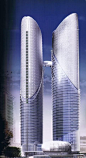 Sahid Perdana Twin Towers, Jakarta, Indonesia by A.D. Tardiyana Architects :: 45 and 50 floors, height 227m