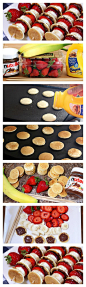 Nutella Mini Pancake Kabobs OMG!!! These look AMAZING!! TH