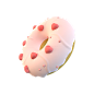 甜甜圈 c4d素材 粉色飞翔甜甜圈 漂浮物