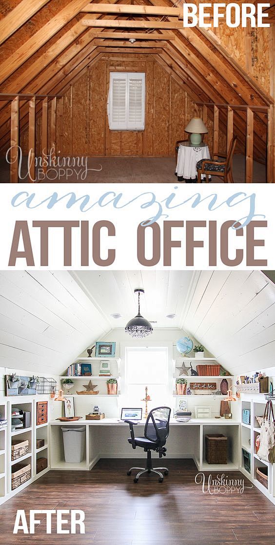 Attic turned office ...