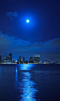 Moonlight Blues, San Diego, California / Sun, Moon, and Stars