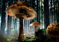 A forrest of mushrooms : We did this surrealistic work for the BEEF! magazine