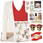 A fashion look from June 2016 featuring red top, white blazer and red flats. Browse and shop related looks.
