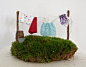 Fairy Garden Miniature Clothesline with Clothes Gnome Elf Garden Accessories Woodland Fantasy Washing Line Miniature Clothing