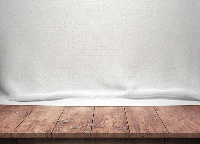 木板背景白色布料