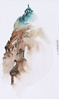 Architecture 3 : Watercolor architecture based on my trip 2014- feb 2015 in Central Asia, Europe and India