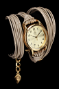 Sara Designs Leather Wrap Watch In Beige & Gold - Beyond the Rack