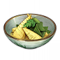 Wakatakeni : Wakatakeni is a food item that the player can cook. The recipe for Wakatakeni is obtainable from Kiminami Anna in Kiminami Restaurant (located in Inazuma City, Inazuma). Depending on the quality, Wakatakeni increases the party's defense by 88