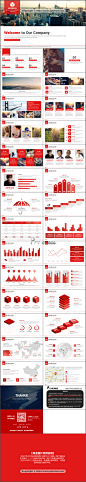 2015年红色简洁大气实用商务PPT模板 #经典#