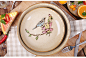 釉下彩复古手绘陶瓷盘创意西餐厅平盘点心水果盘艺术瓷盘饺子菜盘-淘宝网