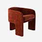 milo baughman armchair in orange velvet 3d model max obj mtl 3ds fbx stl unitypackage prefab 1