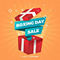 Fondo de rebajas boxing day en diseño plano