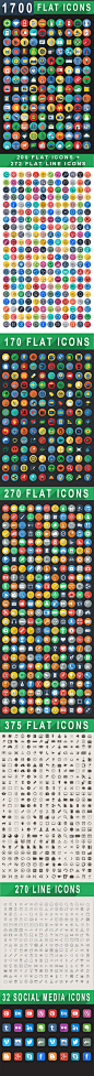 1,700 Flat Icons - Flat Web Icons Set | FlatIcon : 1,700 Flat Icons - Flat Web Icons Set | FlatIcon . This is a huge bundle of six different icon styles, flat, solid and iOS7 style line flat icons. All of these icons are fully editable, can change colors 