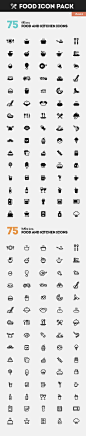 Food and Kitchen icons pack by Chanut-is Product on @creativemarket
