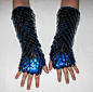 Scalemail Armor Dragonhide Knitted Gauntlets