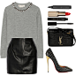 A fashion look from October 2014 featuring Marni sweaters, BLK DNM mini skirts and Christian Louboutin pumps. Browse and shop related looks.