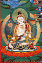 西藏纯正手绘唐卡 文殊菩萨唐卡|五部文殊金唐卡 活佛开光加持-淘宝网