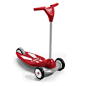 Radio Flyer 滑翔者 儿童童车玩具 三轮滑板车535红色(固定高度)