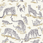 Tendresse Feline HE.214046 : Inspired by the carré scarf bearing the same name, Robert Dallet’s Tendresse Féline wallpaper brings to mind the famous Toile de Jouy with its soft and tangy hues, perfect for children’s rooms.