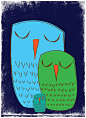 Owls Giclee Art Print - We 3 Owls Goodnight - Sweet Owl Nursery Art