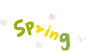 春夏油画棒质感花朵贴纸-spring