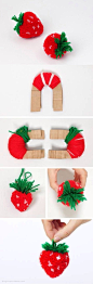 小毛球创意手作教程：草莓