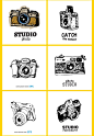 40款手绘相机卡片单反复古插画风格摄影工作室LOGO矢量VI设计素材-淘宝网