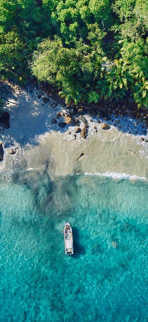 Beach, boat, blue se...