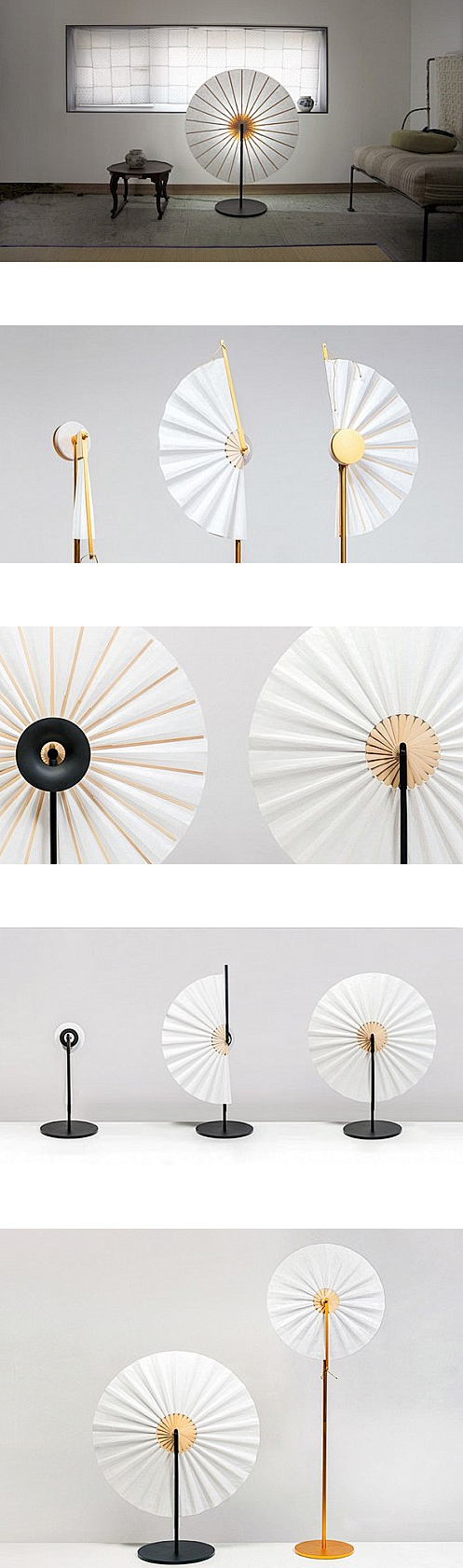 这款灯具模仿了亚洲传统折扇的形态，使用者...