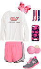 Untitled #48 by royle-devin featuring an emi jay ❤ liked on PolyvoreNIKE  sportswear / NIKE  shoes / Lilly Pulitzer  / Hair bow / Emi-Jay emi jay / Eos  / Girls T-Shirts: Long-Sleeve Logo Tee for Girls – Vineyard Vines