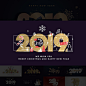 创意时尚2019新年圣诞春节展板海报平面EPS封面广告设计矢量素材-淘宝网