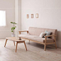 日式木扶手沙发