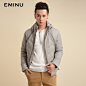 eminu依米奴 冬款新品 男装时尚撞色可脱卸帽羽绒棉服 外套 #新品# #男装# #时尚#