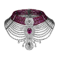 高级珠宝项链 高级珠宝 / <br />Cartier Royal / <br />项链，铂金，一颗莫桑比克椭圆形红宝石（15.29克拉），一颗D IF级玫瑰式切割钻石（3.51克拉），一颗D IF级梨形玫瑰式切割钻石（5.10克拉），凸圆形切割多切面红宝石圆珠，梨形玫瑰式切割钻石，校准钻石，圆形明亮式切割钻石。项链的红宝石饰件和钻石饰件可单独佩戴。