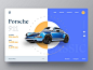 Porsche Car Website homepage clean store web webdesign retro card car design ui ui ux header website