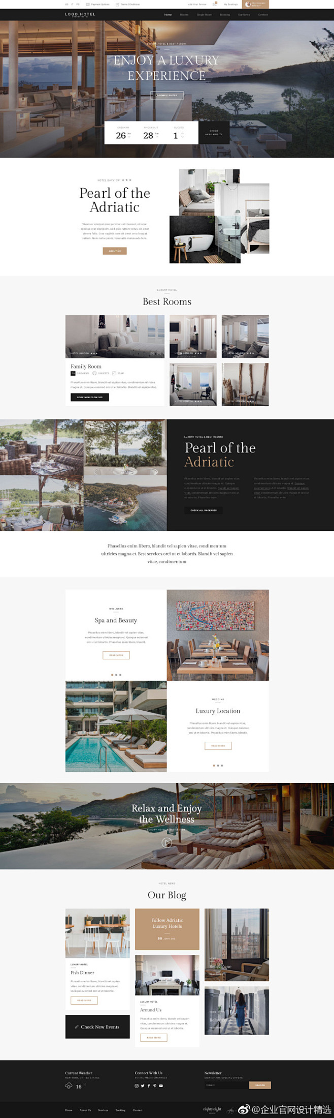 一组酒店的官网设计参考 #电商官网设计精...