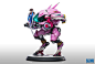 D.Va Statue, Dominic Qwek : I sculpted, posed and engineered D.Va's Meka for the collectible statue. Ehren Bienert worked on the female character. Paint by Laurel Austin. I was also involved in liaising with the factory throughout production. 

Assets wer