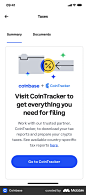 Coinbase Taxes screen