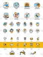 新国外线条扁平化彩色图形icon小图标UI素材AI矢量PSD设计PNG模板-淘宝网