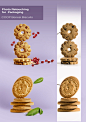 COOP Benesi : Photo retouching of biscuits and fruits, front & back of the pack.