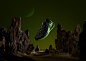 绿色 landscpae 月亮 锐步 科幻 套装 设计 鞋 士力架 太空 静物