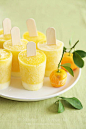 Mango- Orange Yogurt Popsicles: 