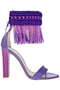  美鞋  紫色编带凉鞋