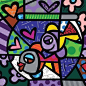 Romero Britto是巴西著名流行艺术画家，本时代的艺术精英，生于1963年，从1980年起开始活跃于画坛。曾经为多个著名品牌或项目设计涂鸦风格产品。在流行的颜色中配合了个人独特的风格，被称为“新 Cubism ”。 ​​​​