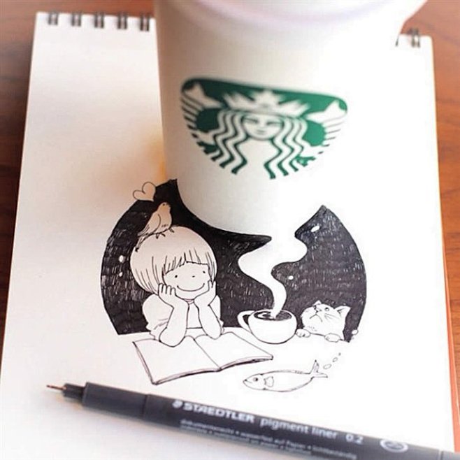 咖啡杯小创意 - Tomoko Shin...