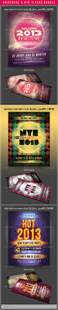 Print Templates - Universal & NYE Party Flyers Bundle | GraphicRiver